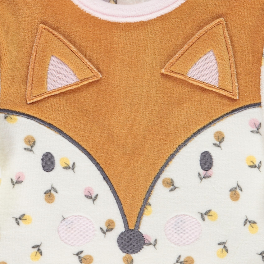 Dors-bien en velours visuel renard et imprimé fleuri pour bébé fille Main Dors-bien en velours visuel renard et imprimé fleuri pour bébé fille