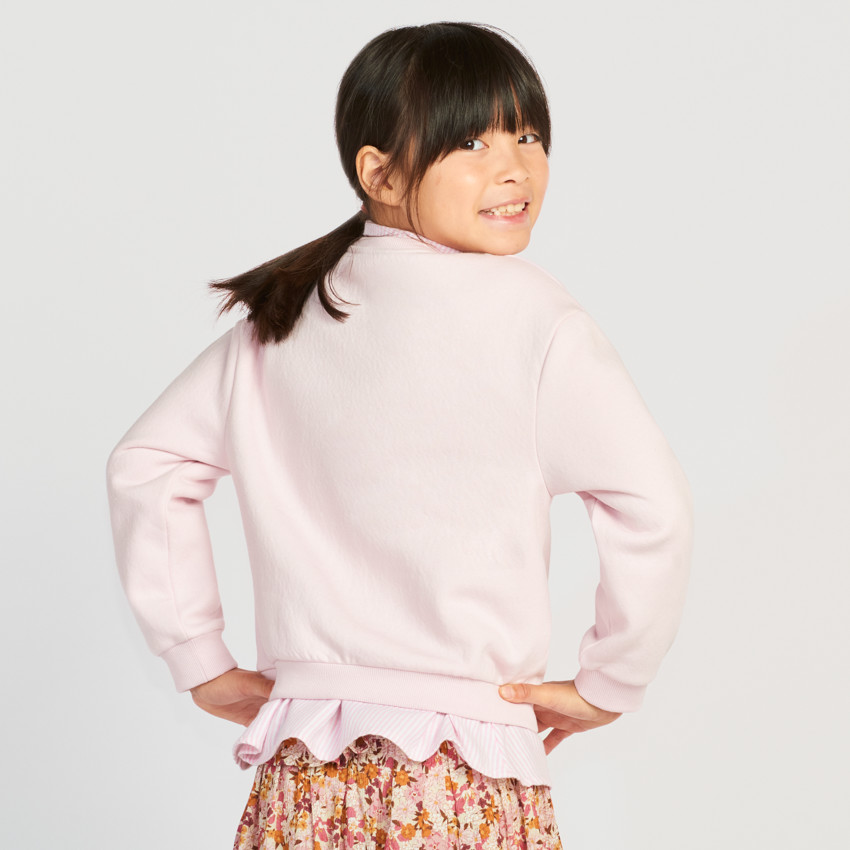 Sweat molleton oversize motif cheval pour fille 