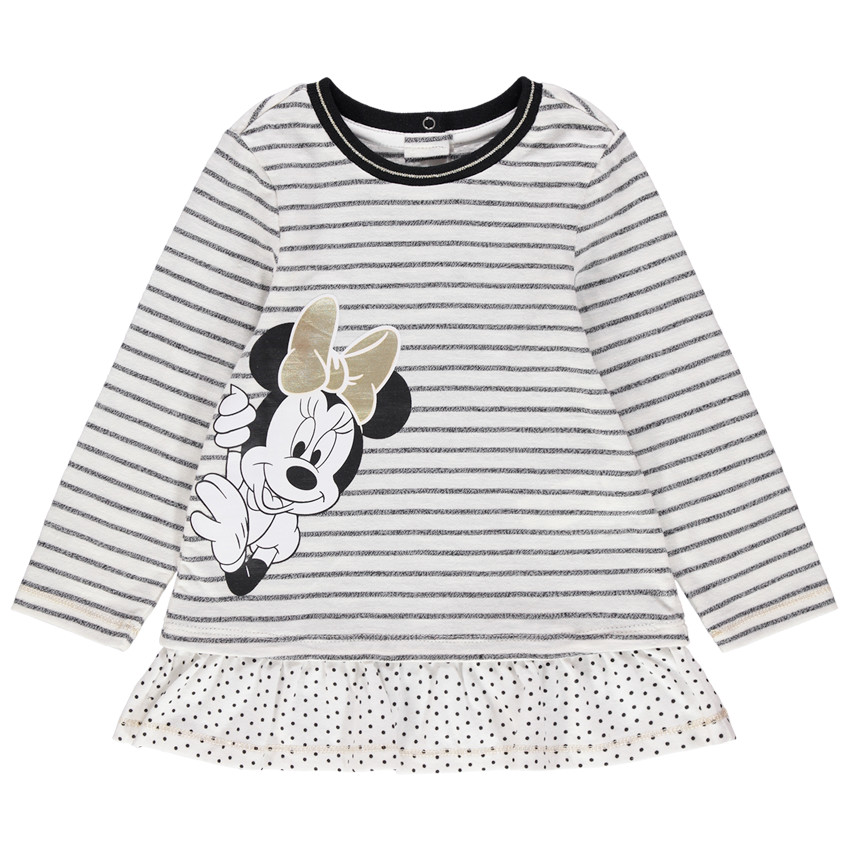 Túnica de manga larga a rayas con estampado Minnie Disney 