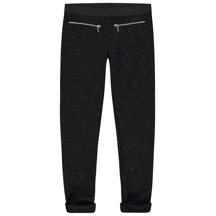 Legging de punto jaspeado con hilo brillante con cremalleras  Additional Legging de punto jaspeado con hilo brillante con cremalleras