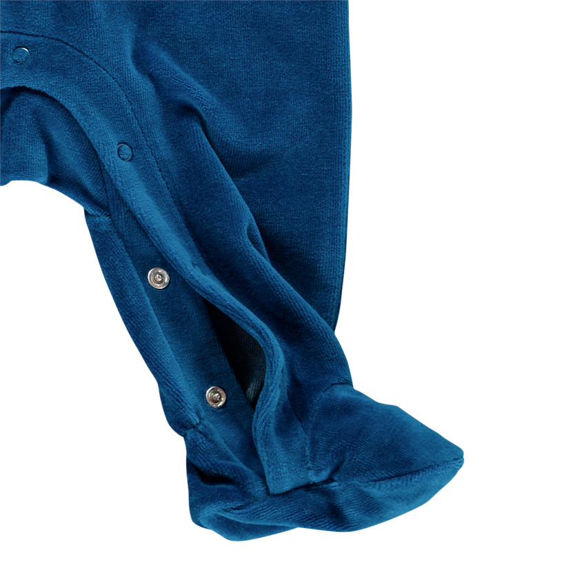 Pack de 2 peleles de terciopelo rayado y azul para bebé niño 