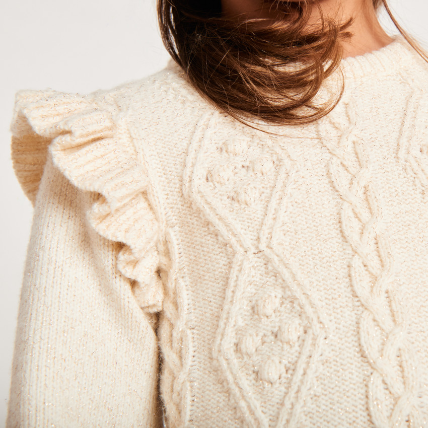 Robe manches longues en tricot uni pour fille 