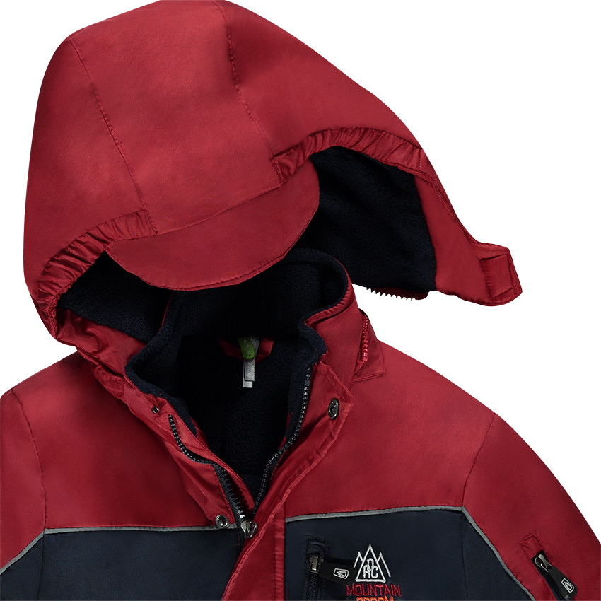 Cazadora de esquí bicolor impermeable con forro de micropolar 