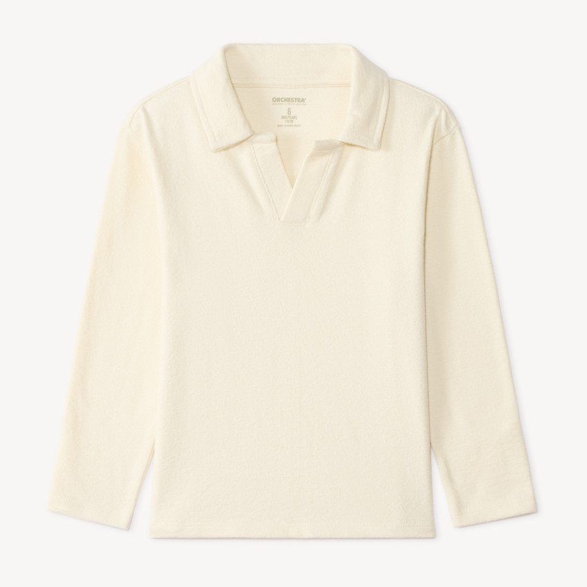 Polo de manga larga liso para niño 