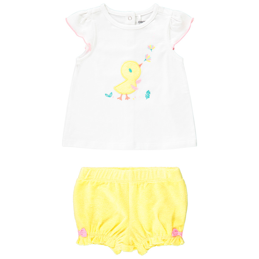 Conjunto camiseta + short de toalla para niña.  Additional Conjunto camiseta + short de toalla para niña.