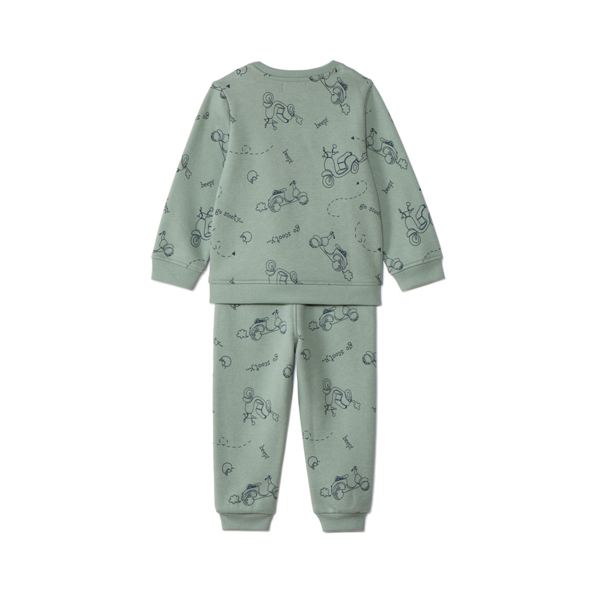 Conjunto sudadera y pantalón de jogging con estampado Scoot para bebé niño 