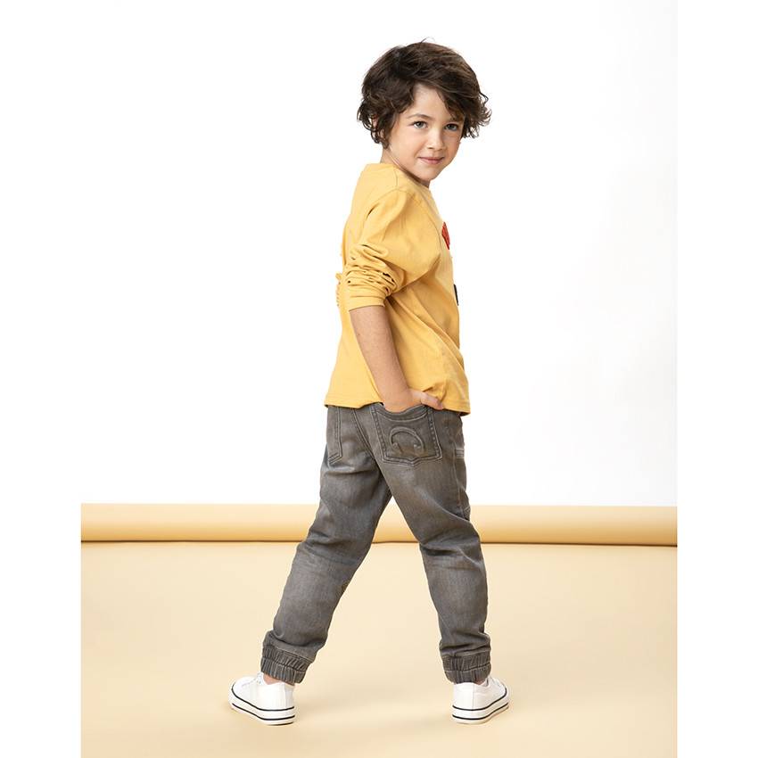 Vaqueros denim elásticos con diseño para niño 