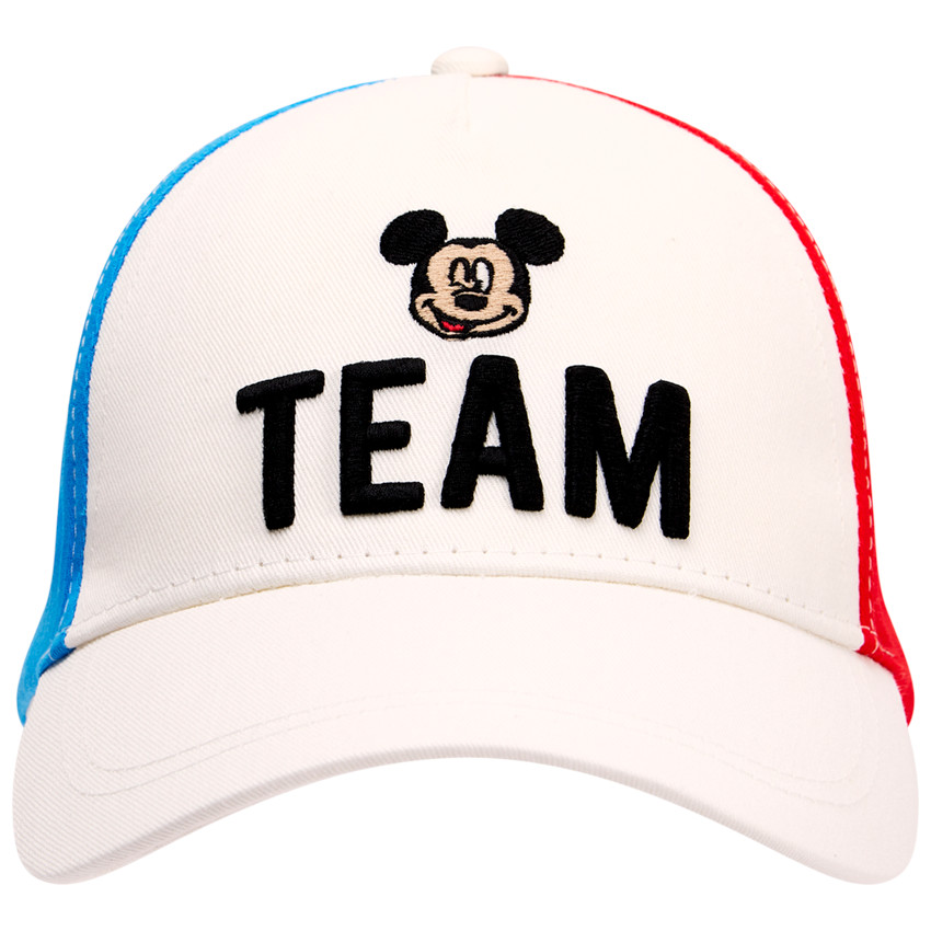 Gorra tricolor con bordado en relieve de Mickey Disney para niño 