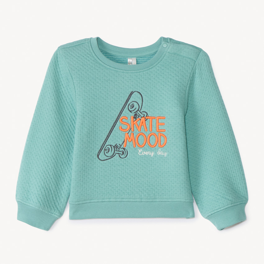 Sudadera de felpa acolchada con diseño de skate para bebé niño 