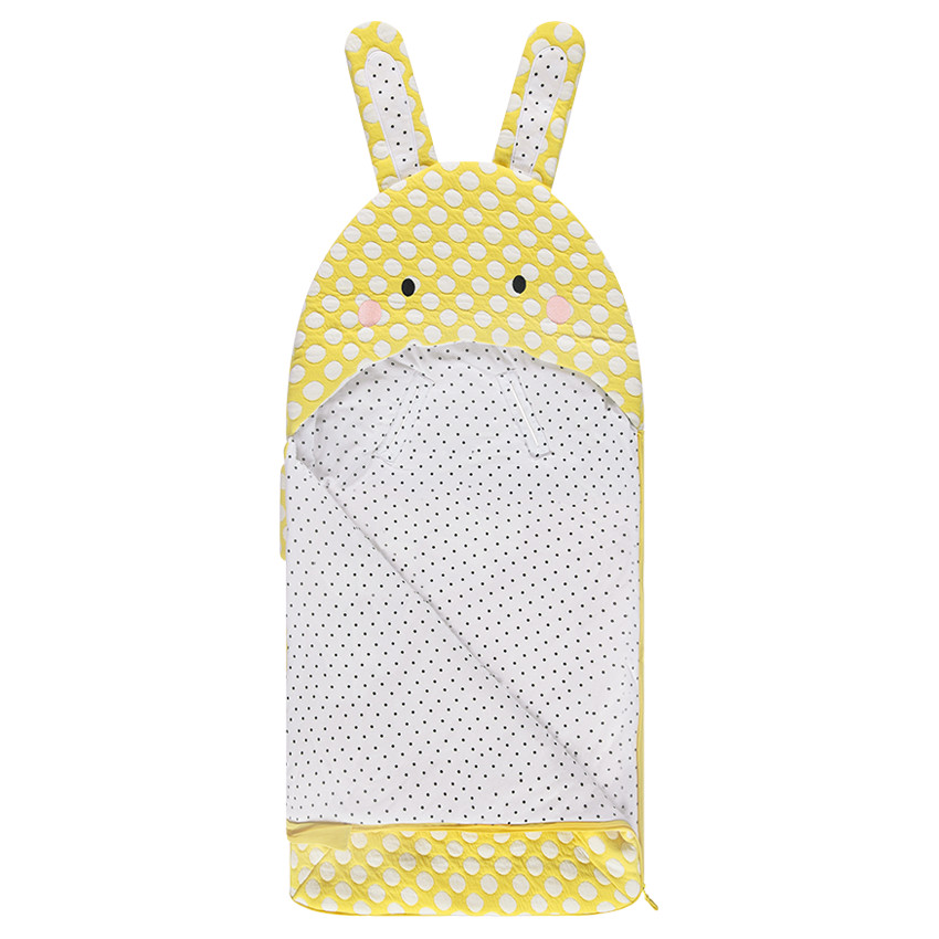 Saco de dormir con lunares y forma de conejo 