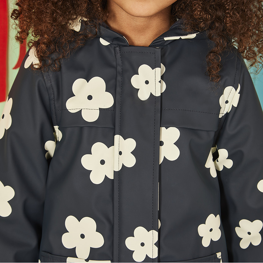 Parka goma acolchada estampado flores para niña 