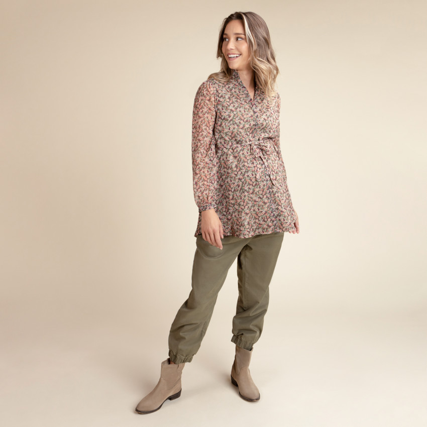 Pantalón fluido con cintura elástica para mujer 