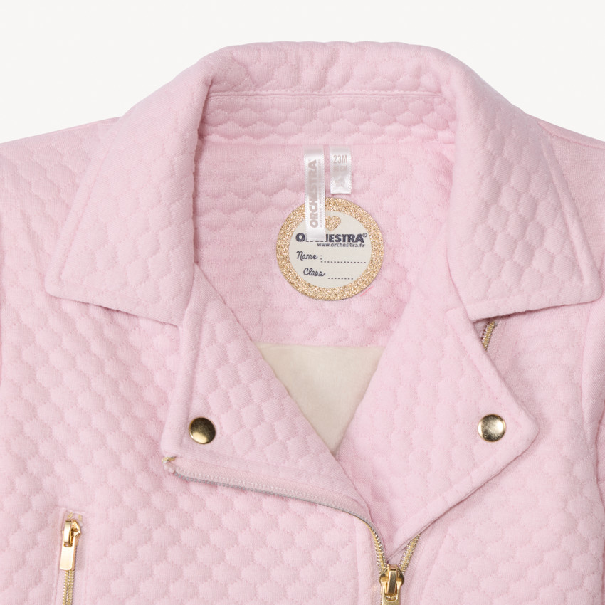 Chaqueta perfecto de molleton acolchado con forro de sherpa para bebé niña 