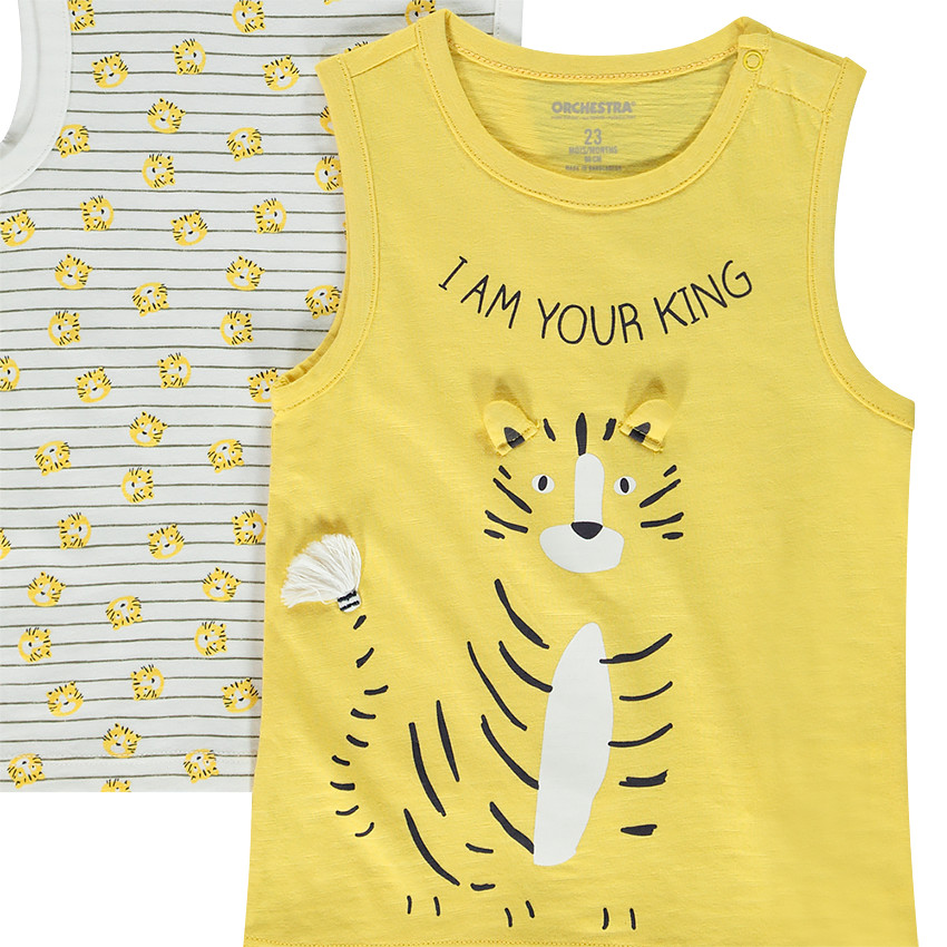 Pack de 2 camisetas sin mangas a juego para bebé niño 