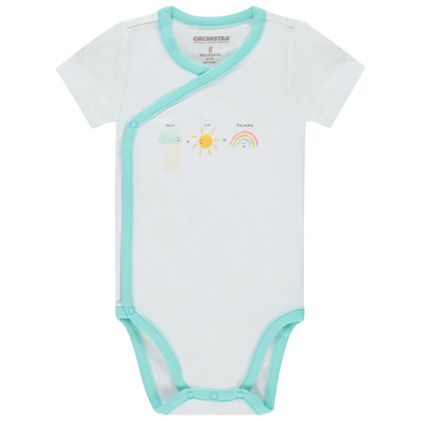 Pack de 7 bodies manga corta de algodón con estampados coloridos. 