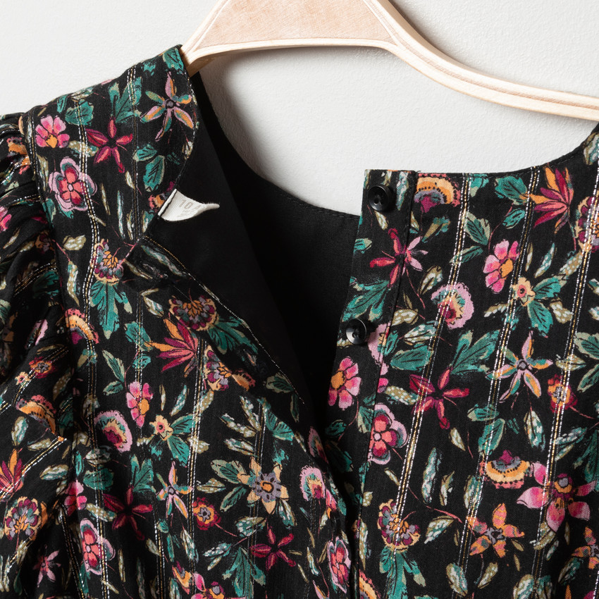 Vestido de manga larga estampado floral 