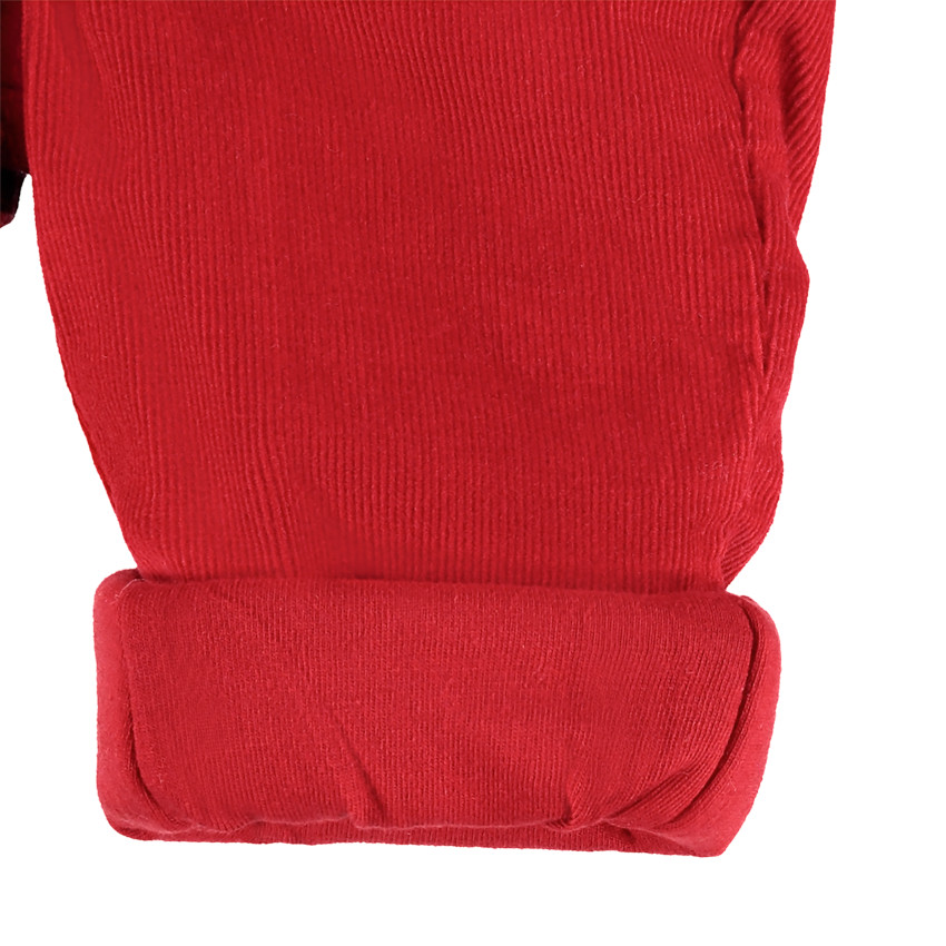 Pantalon rouge en velours doublé jersey 