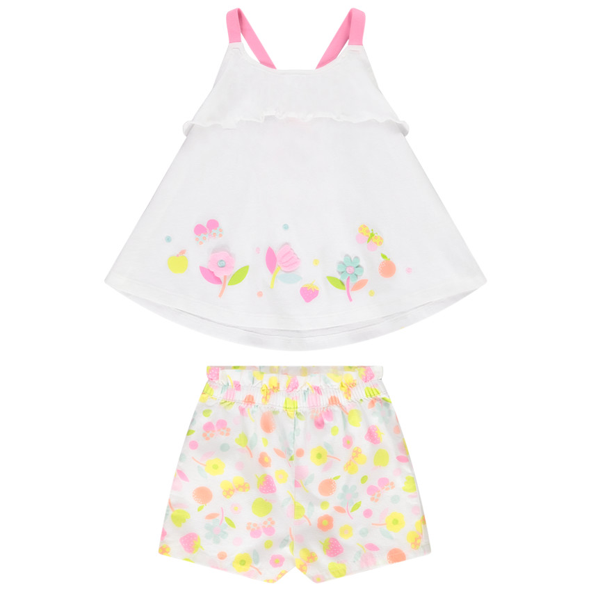 Conjunto de 2 piezas con short estampado para niña. 