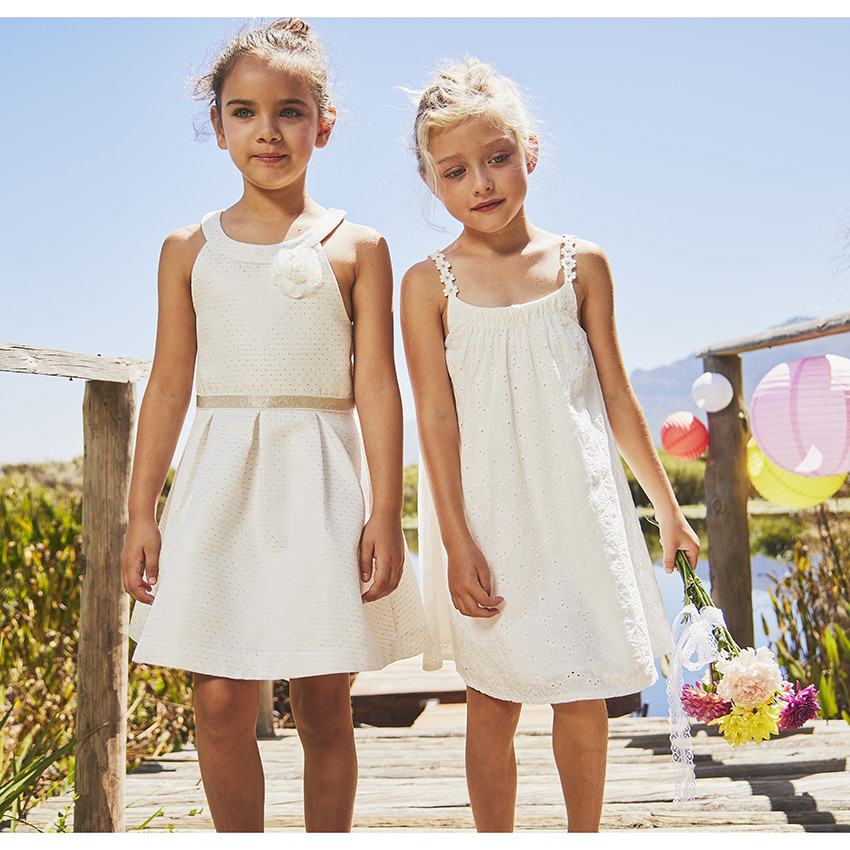 Robe de c r monie en broderie anglaise pour fille