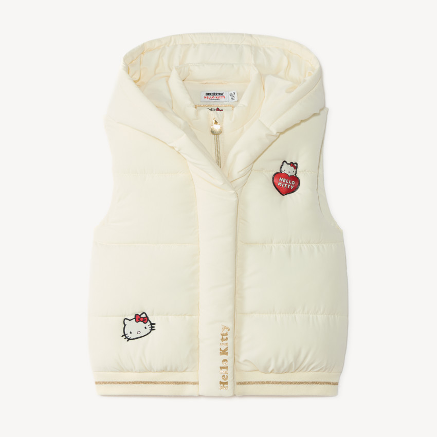 Chaleco sin mangas niña con capucha y parche de Hello Kitty 