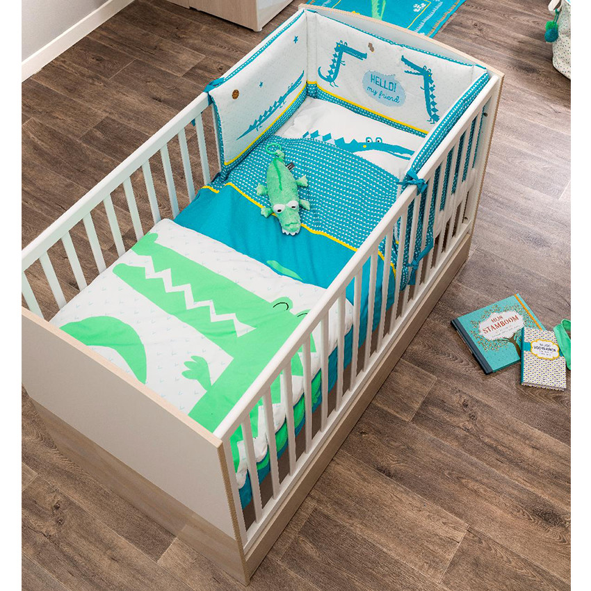 Funda nórdica y funda de almohada con motivo de cocodrilo 