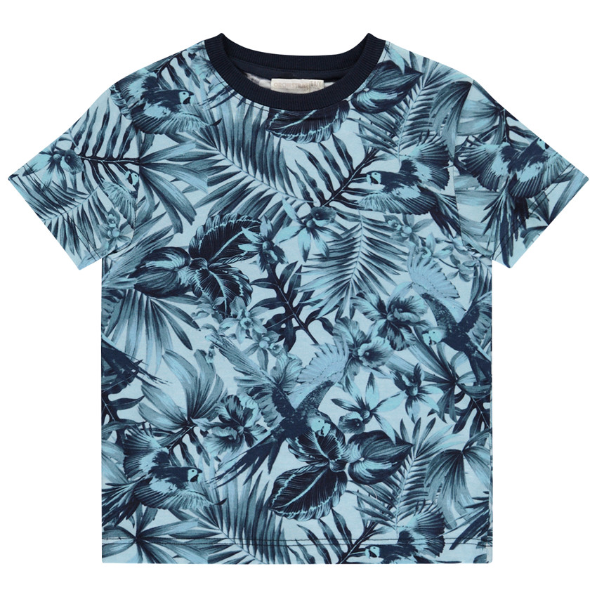 Camiseta de manga corta estampada de naturaleza para niño 