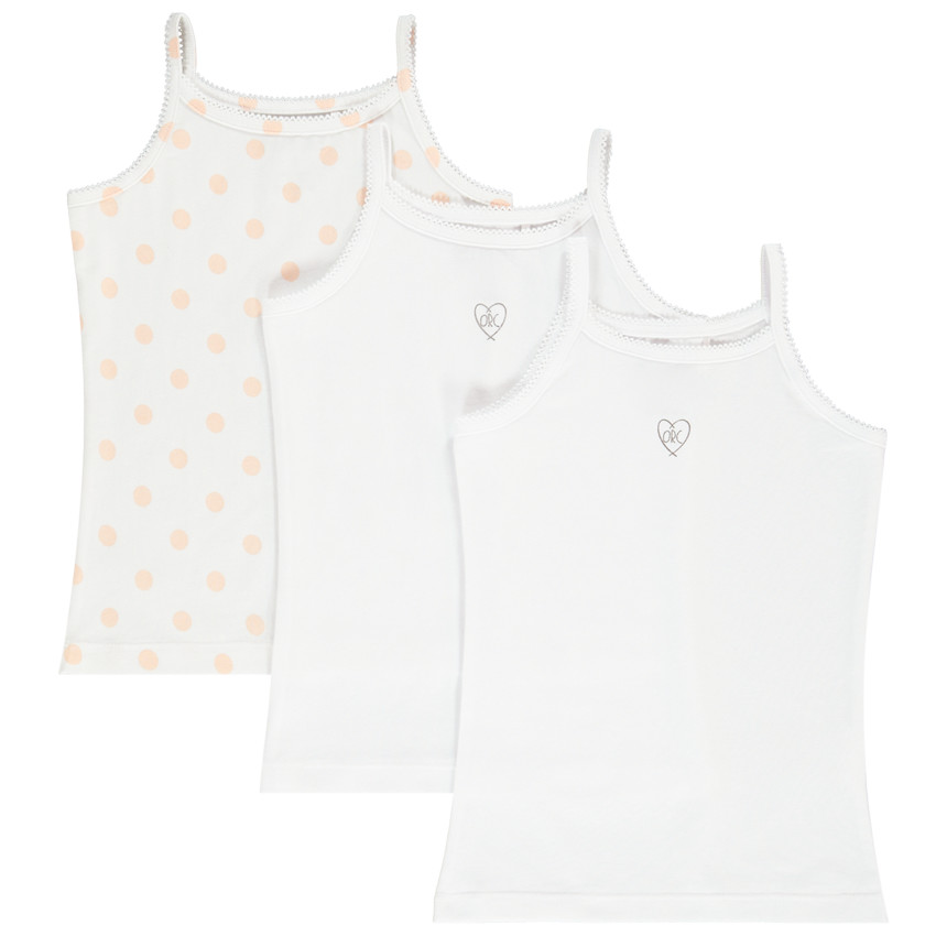 Pack de 3 maillots de cuerpo de tirantes para niña 