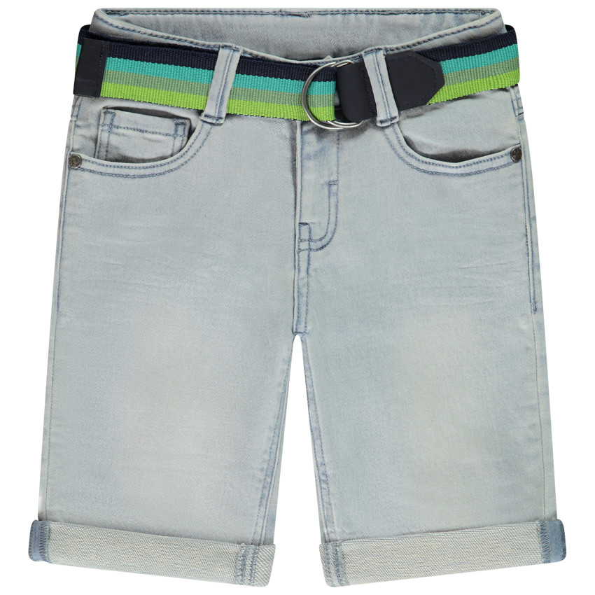 Bermuda efecto vaquero con cinturón desmontable para niño 