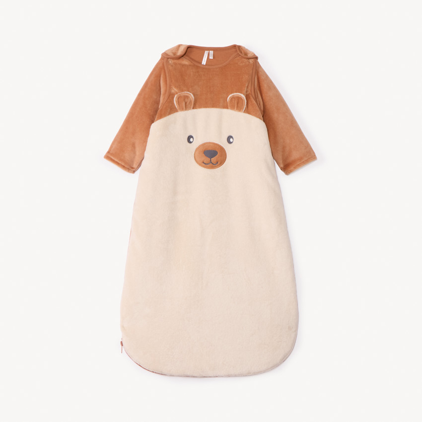 Saco de dormir de terciopelo TOG 3 con mangas desmontables Oso para bebé 