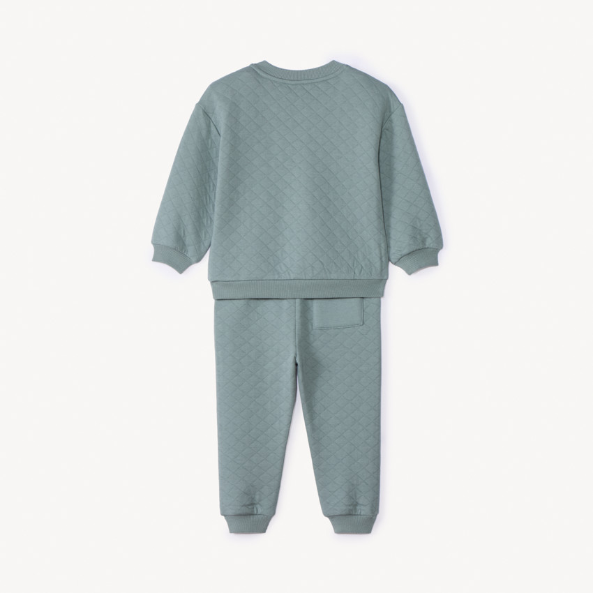 Conjunto de chándal acolchado liso para bebé niño 