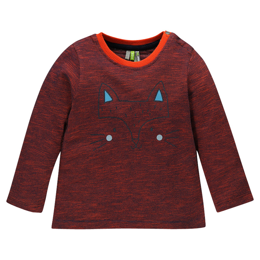 Camiseta manga larga de algodón piqué con estampado 