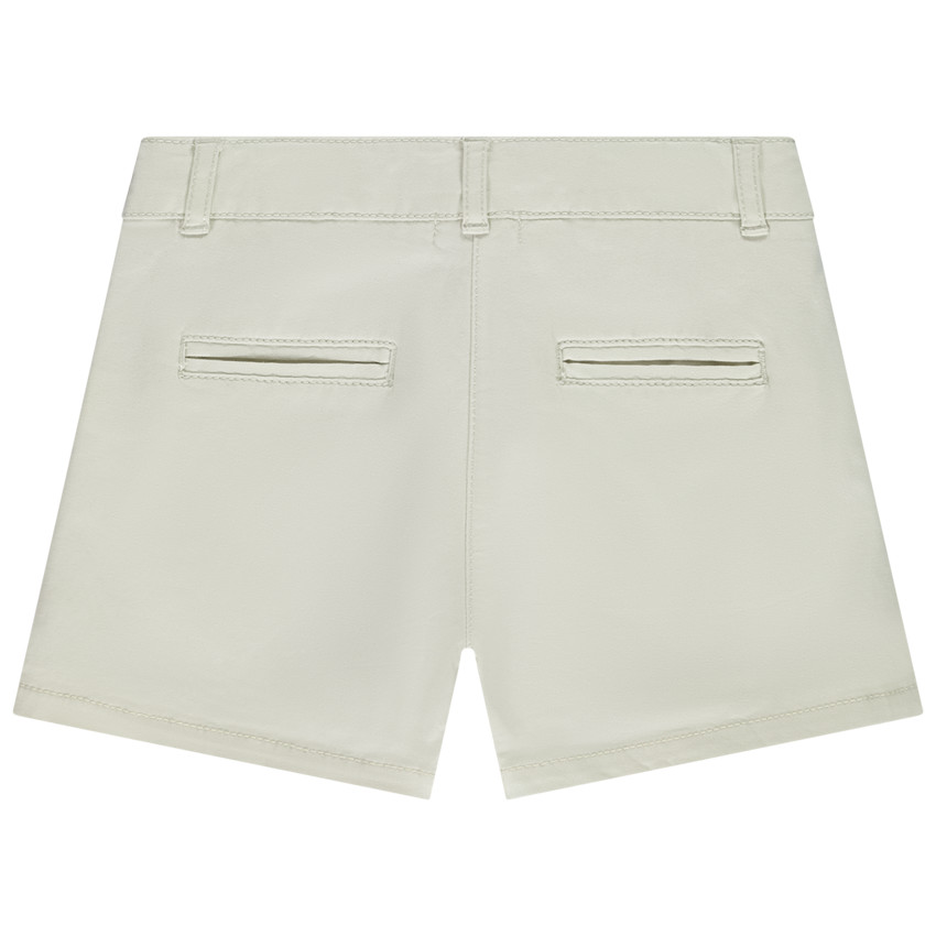 Short en twill liso efecto pinza para niña 