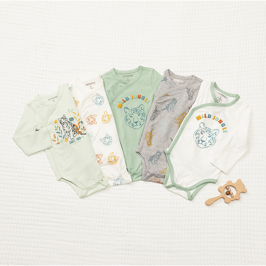 Lot de 5 bodies imprimé tigre  