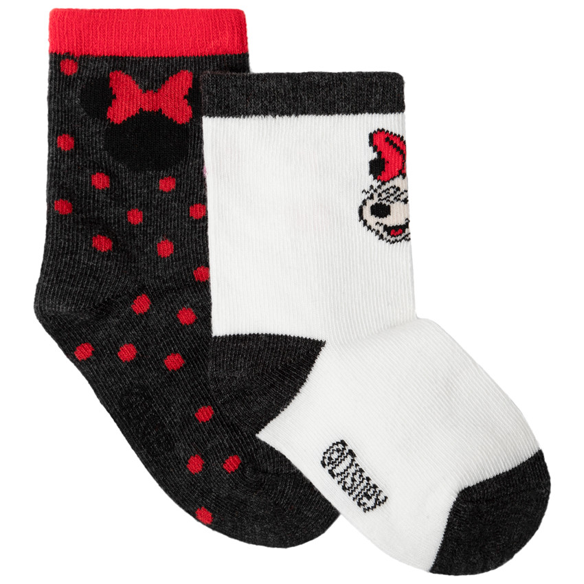 Pack de 2 pares de calcetines a lunares con motivo de Minnie 