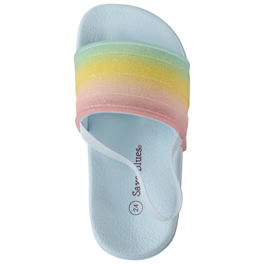 Chanclas de arcoíris brillantes para niña con tira según la talla 