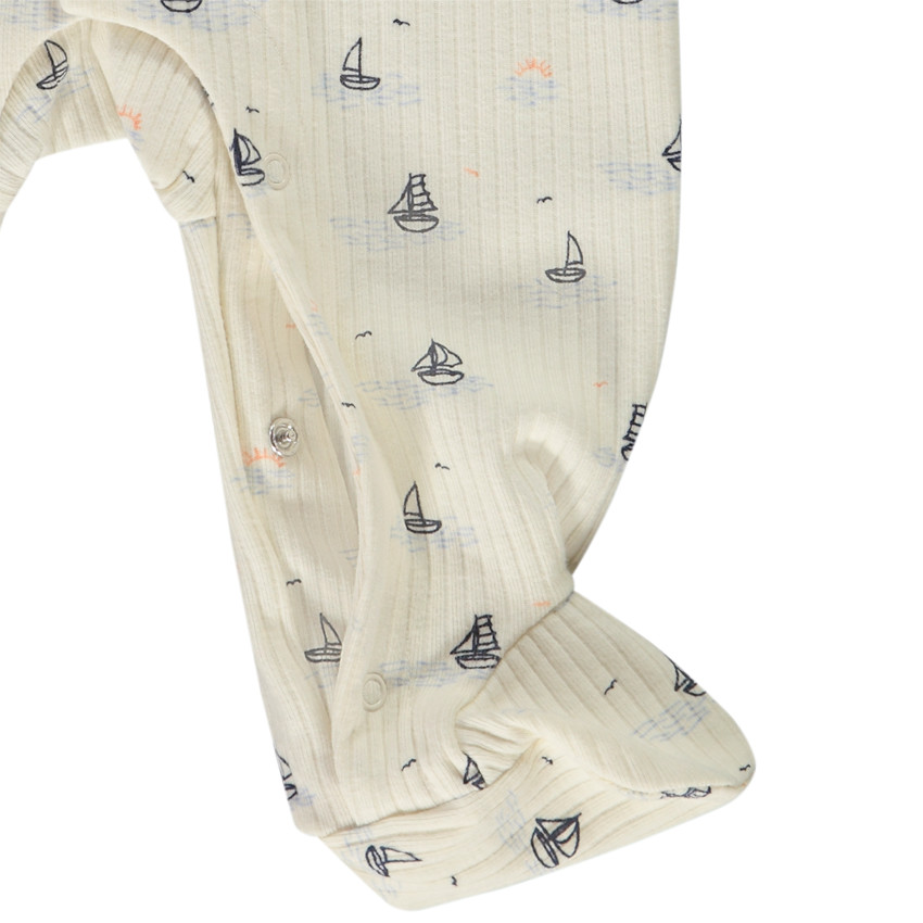 Pelele acanalado estampado veleros para bebé niño 