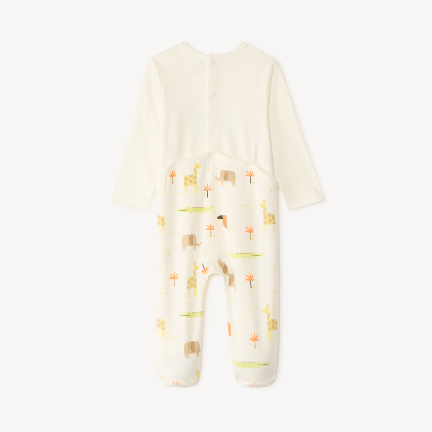 Pijama de manga larga de jersey con estampado de animales de la sabana para bebé niño 