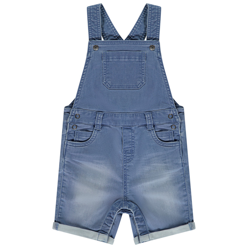 Salopette corta lisa en denim para bebé niño  Additional Salopette corta lisa en denim para bebé niño