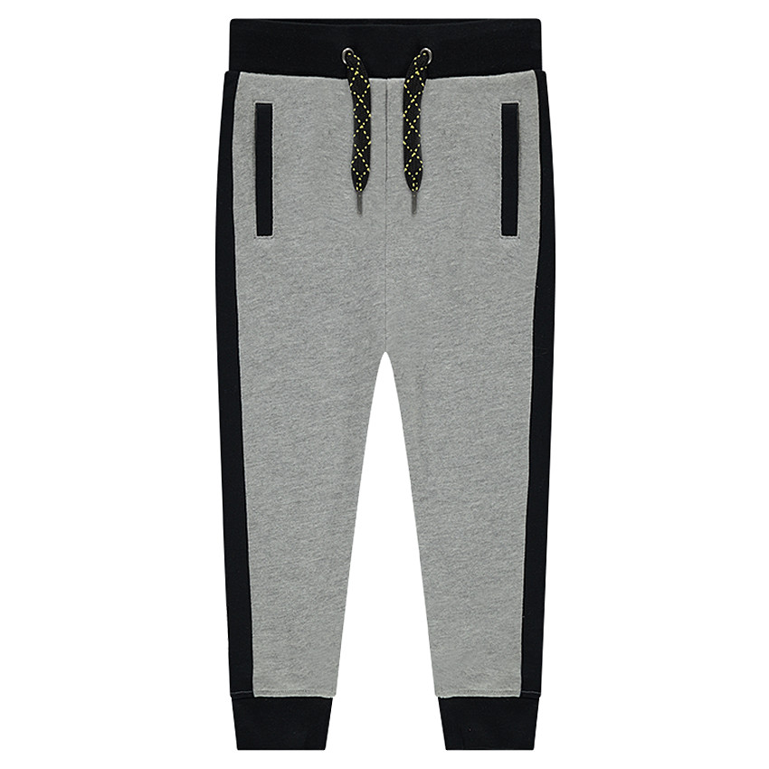 Pantalón de chándal de felpa bicolor 