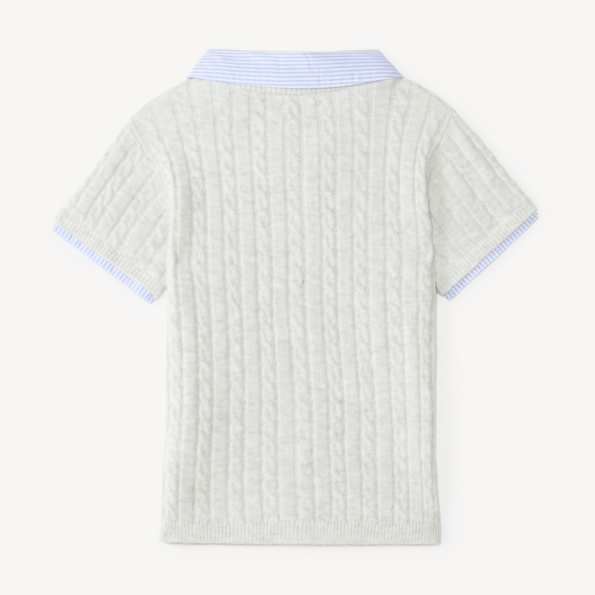 Gilet de niña sin mangas con insertos de camisa 