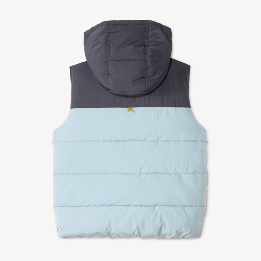 Chaleco acolchado con capucha bicolor para niño 