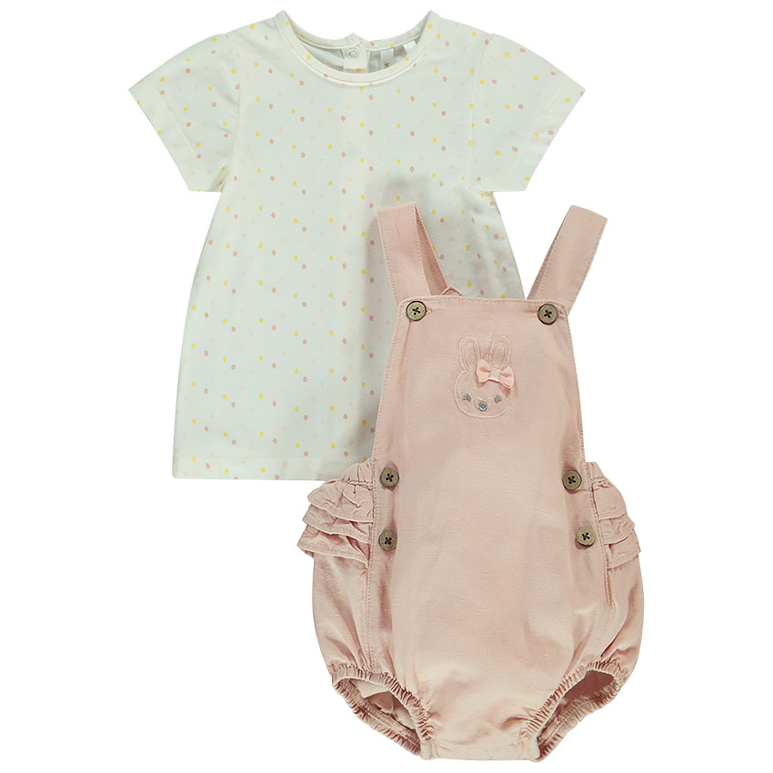 Conjunto camiseta + pichi para niña bebé 