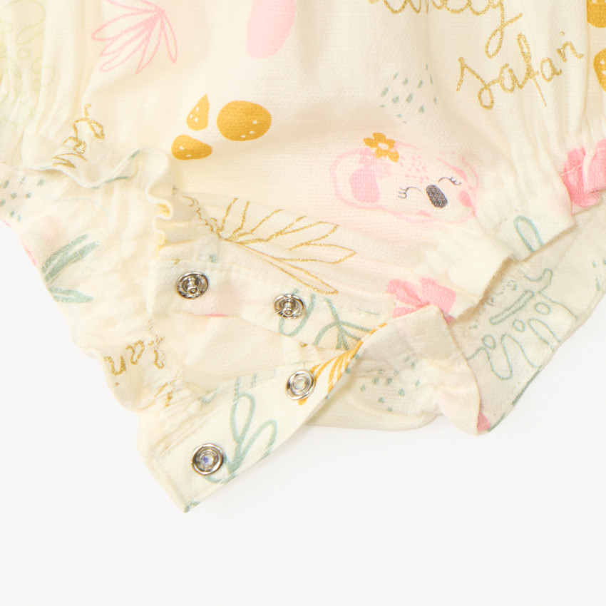 Conjunto corto estampado de koala + diadema anudada niña 