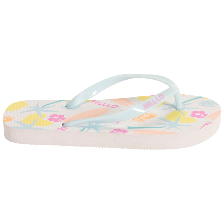 Chanclas estampado verano y tira estampada para niña con correa según la edad 