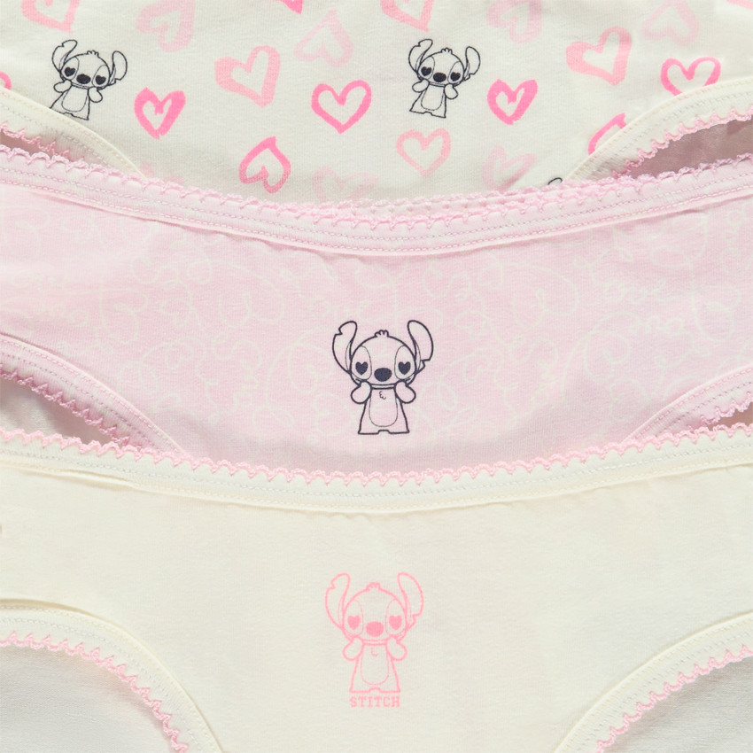 Pack de 3 braguitas festonadas Stitch Disney para niña  Additional Pack de 3 braguitas festonadas Stitch Disney para niña