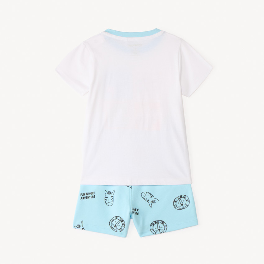 Conjunto de 2 piezas: camiseta de manga corta + pantalón corto de safari para bebé niño. 