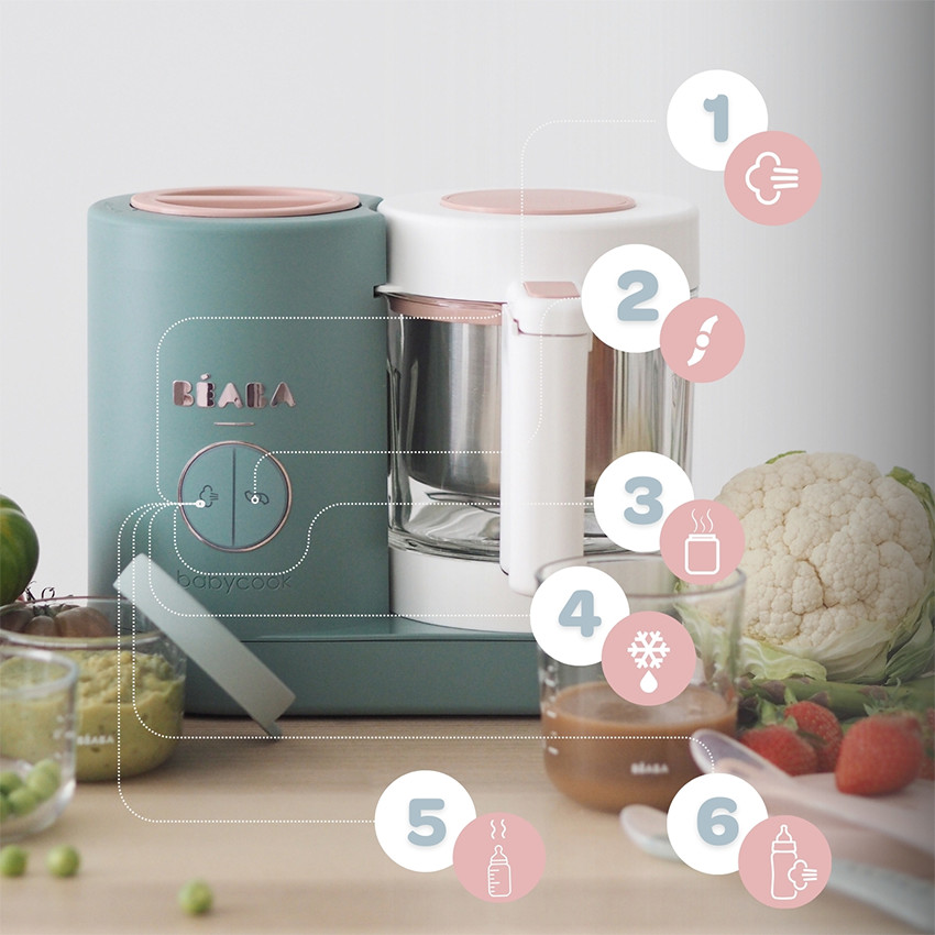 Babycook Néo robot cuiseur bébé 6 en 1 made in France eucalyptus 