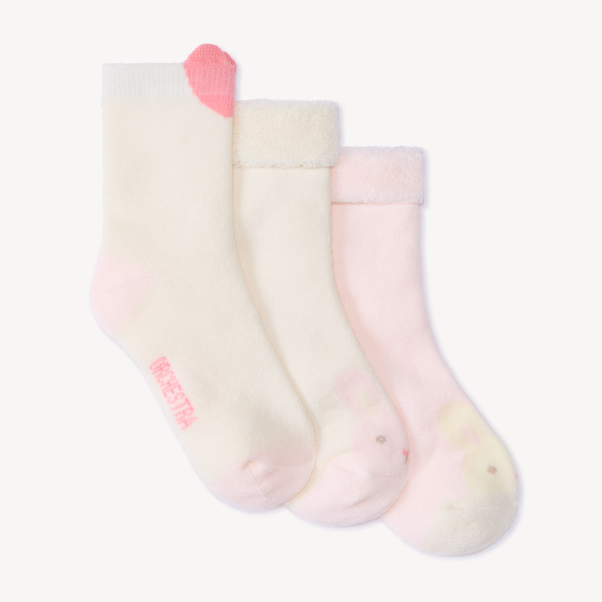 Pack de 3 pares de calcetines de bucle para bebé niña 
