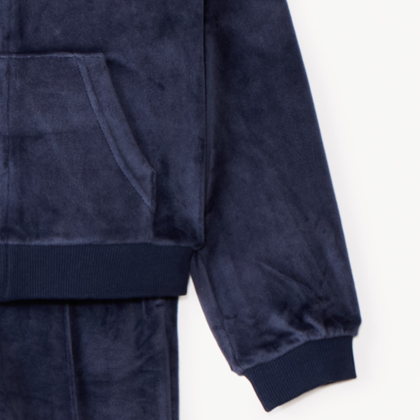 Ensemble en velours gilet à capuche + jogging pour fille  