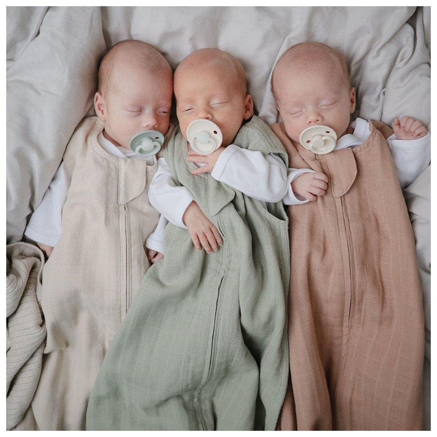 Sucette silicone Rope Nuit Stone Blue/Sauge T2 